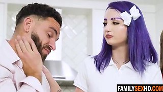 Stepdad Fucks Teen Stepdaughter in Hot Foursome Sex
