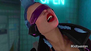 Neon Rave Slut Bonny Blowjob In Bathroom, Deep Raw Fuck & Messy Cumshot