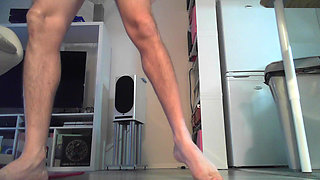 Exhibitionist gay whore Amaury Ancelin exposes herself with her dildo
