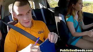 Naughty learner driver doggydrilled hard