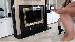 Naughty blonde femdom fetish hottie rams ass with strapon