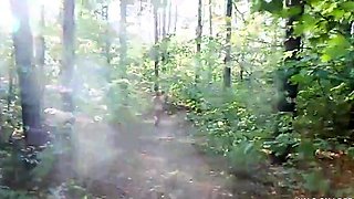 Redhead Amateur Shows Off Her Big Booty in the Forest