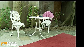 Tattooed Teacher and Her Students Play with Toys in the Classroom and Outside in the Garden