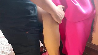 fucked a classmate in a pink dress, skinny chick fucked doggy style