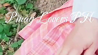 Student Viral, Risky Fucked at the Forest Outdoor Creampie