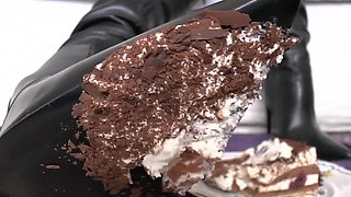 Smoking Mistress and Cake From Boot Soles POV Clip, Lady Victoria Valente