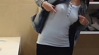 Almost Caught In A Restroom Analsquirt