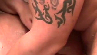 Chubby babe gets screwed on the floor