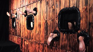 Twink anal fucked in gloryhole breeding wall!