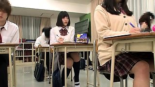 Naughty Japanese schoolgirl gets fucked in a public toilet