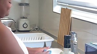 Fucking My Babe in the Kitchen After Shower