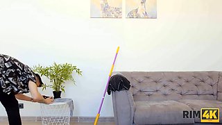 Rim4k. double fellatio, analingus, and fucking by 2 pretty hotties for a lucky boy