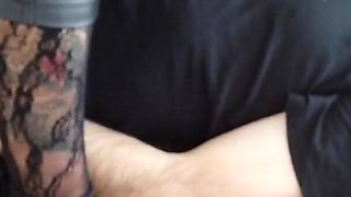 Foot slave worships his tattooed ladys feet