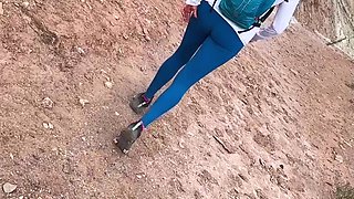 Wild Mountain Flash - Topless Tease on Remote Kyrgyzstan Trail, No Rules