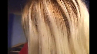 Big Busty Blonde Gets Fucked by Very Skinny Brunette with Strapon