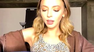 Small titted babe toys her pussy on webcam