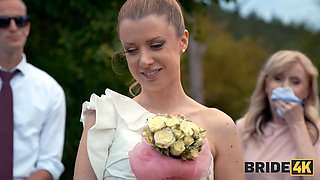 BRIDE4K. Blonde bride with natural tits enjoyed a good fuck on her kinky wedding