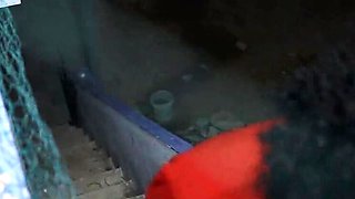 Desi GF Cheats on Parents - Hard Terrace Fuck at Night with Boyfriend