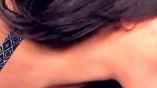 Adrianna Luna sucks huge cock from gloryhole and swallows cum