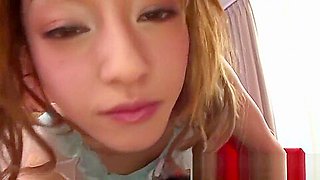 Sweet Asian cutie gives a POV blowjob