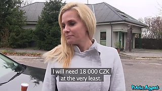 Elegant Sexy Busty Blonde MILF Pleases a Stranger With Hot Fuck In His Car To Get the Desired Cash
