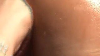 Tattooed Teen Plays with Her Step Mother Wet Bush Outside in the Pool