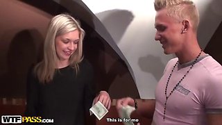 Hot anal fuck in a public toilet