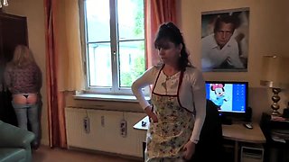 Strict mom punishes disobedient son with hard spanking