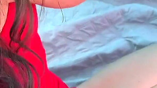 Two Males Met a Couple and Fucked His Girlfriend Right on a Public Beach.