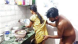 Indian girl has hard sex in kitchen  Mumbai