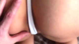 Hot brunette big boobs toying pink pussy