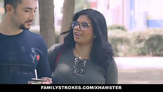 Familystrokes - hot mexican twin sisters compete for knob