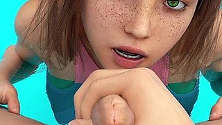Step Sister Gives Me Blowjob in Public Pool - 3D Hentai Animated Porn - Milfy City