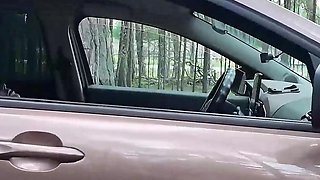 Teen Surprised While Masturbating in the Car