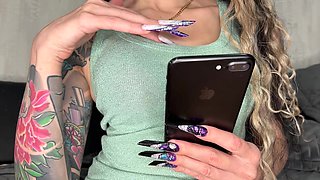 New Long Nails, New Shape and New Length - Gothic Almond, Tapping and Fingers, Bra Flashing