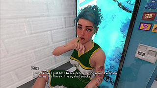 Comforting A Cute Stranger Girl Near Vending Maching as She Played a Bad Basketball Game Today