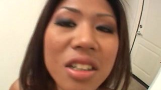 Thai chick in black fishnet part 3: Blowjob, Hardcore  Brunette Porn
