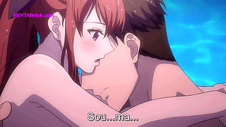 ''Sweaty Bodies, Wet Holes'' After the BBQ Party, Her Wet Pussy Got Fucked in the Pool - Hentai Sex(Eng Sub)