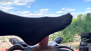 Nice nylonfootjob