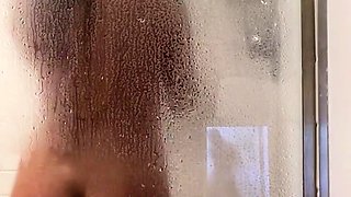Amateur shower and masturbation