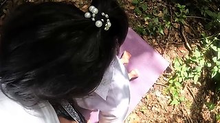 Thai Couple's Forest Adventure Public Doggystyle Creampie