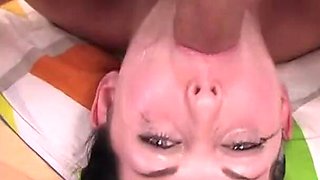 He gave her throat a workout as he rammed his cock inside! Swallow extreme deeptthroat
