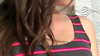 Horny brunette teen gets pounded by big cock