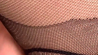 A Dude Fucks a Slim 19-year-old Redhead Hottie Through the Ripped Pantyhose and Comes in Her Mouth