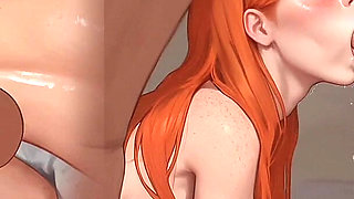 Busty Wife Giving Blowjob to Husband's Boss for Promotion - 3D Hentai Animated Porn - Mila Ai