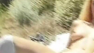 Young Busty Blonde with Hairy Pussy Fucked and Cummed in Mouth Outdoors