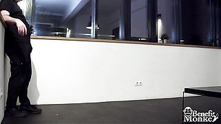 Handcuffed dude gets a nice blowjob from a hot blonde Amy Douxxx