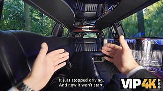 Stacy Cruz & Denis take a wild ride in black stockings & drive like the VIP they are