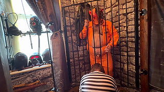 Mr Swine Cock makes a female inmate suck his cock!