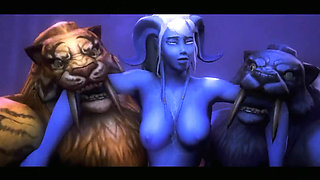 Sex Cartoon - Threesome group sex on circus arena - 3D Toon